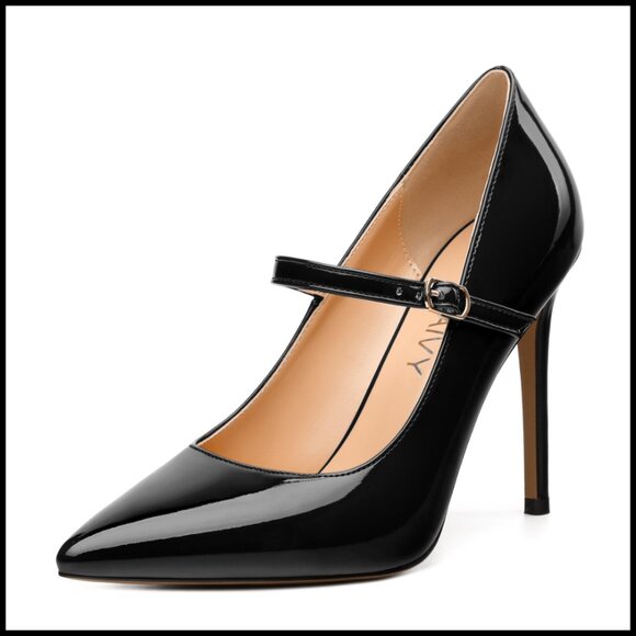 Pointed Toe Stiletto Pumps Elegant Buckle Backstrap High Heels Wedding Daily